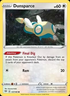 Dunsparce — Darkness Ablaze — Common