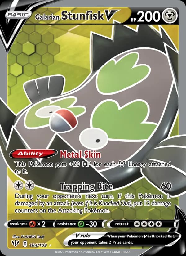 Galarian Stunfisk V — Darkness Ablaze, Ultra Rare