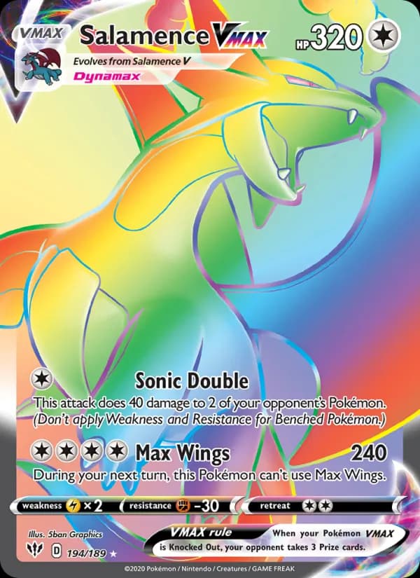 Salamence VMAX — Darkness Ablaze, Secret Rare
