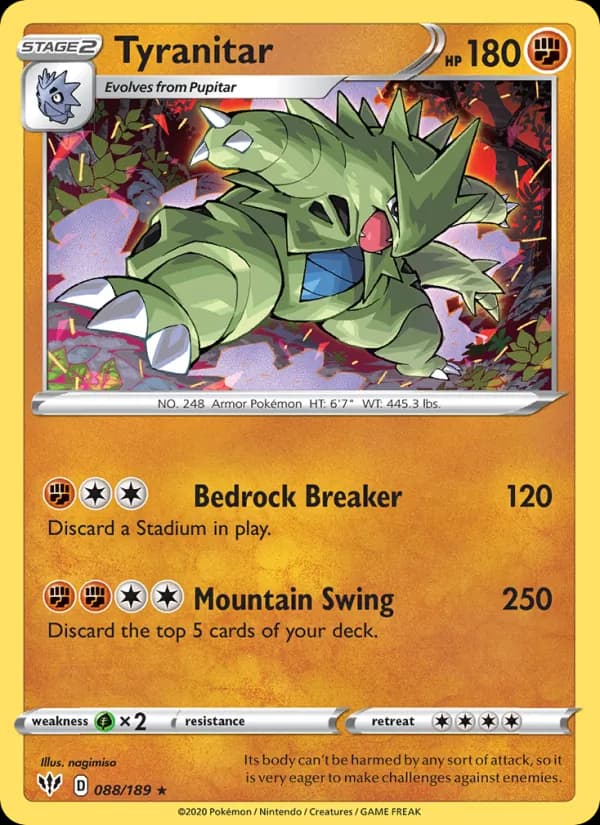 Tyranitar — Darkness Ablaze, Holo Rare