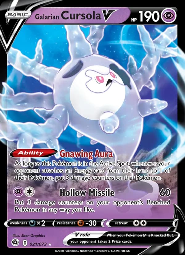Galarian Cursola V — Champion's Path, Holo Rare V