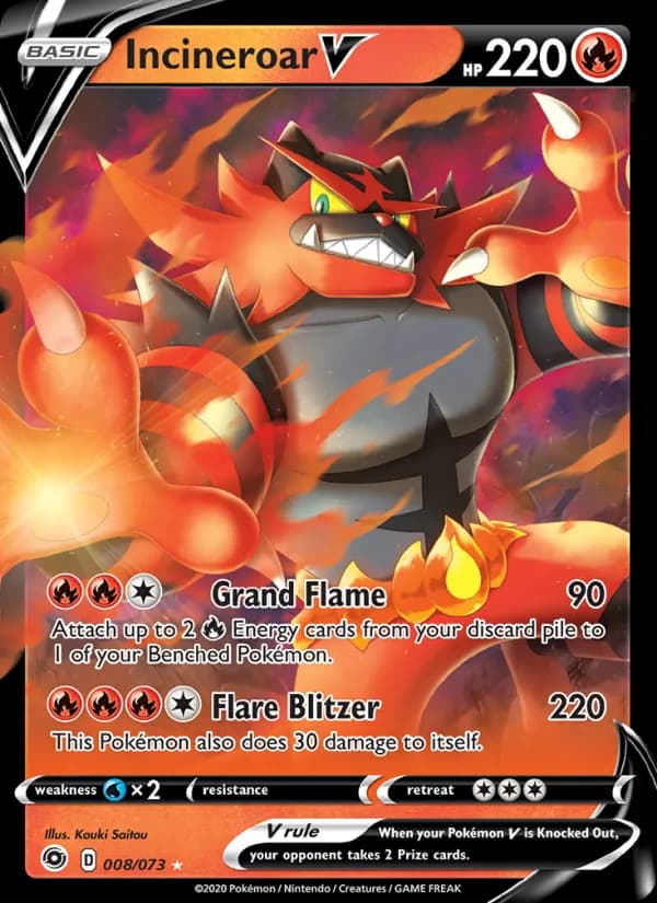 Incineroar V — Champion's Path, Holo Rare V