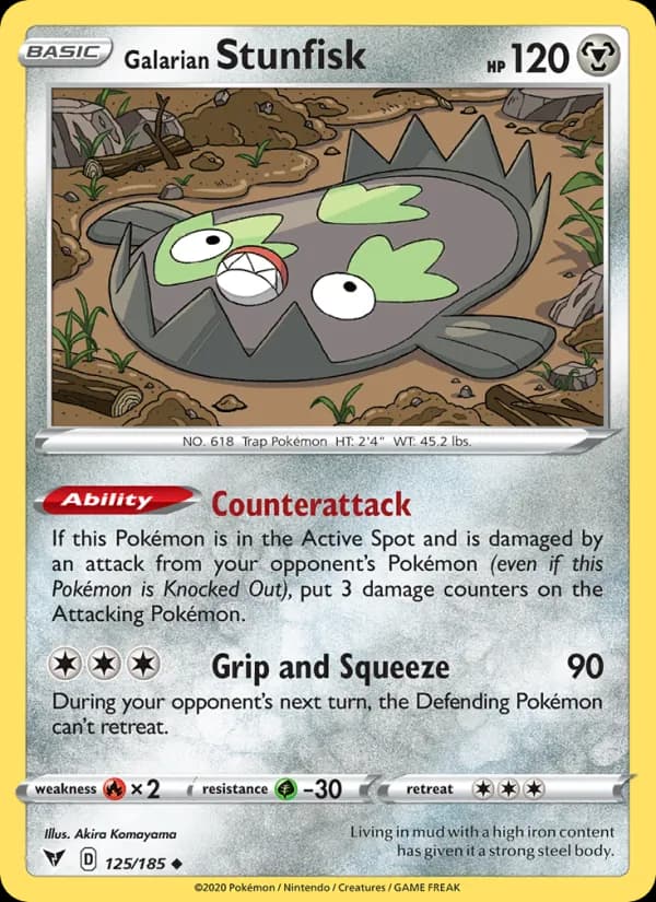 Galarian Stunfisk — Vivid Voltage, Uncommon