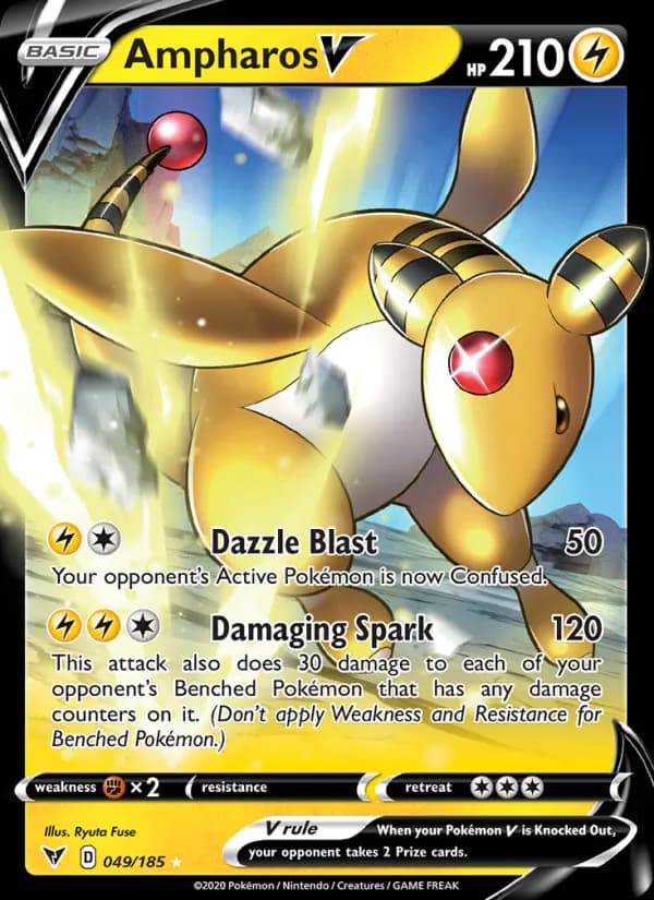 Ampharos V — Vivid Voltage, Holo Rare V