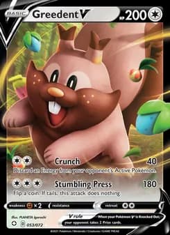 Greedent V — Shining Fates — Holo Rare V