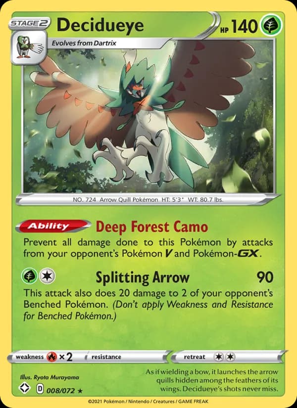 Decidueye — Shining Fates, Rare