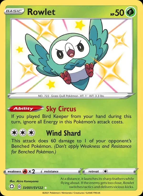 Rowlet — Shining Fates, Shiny rare