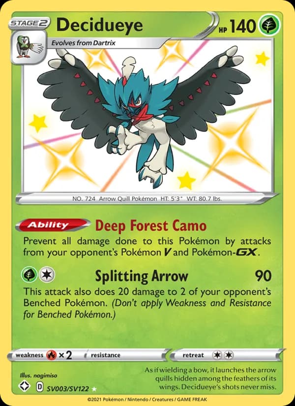Decidueye — Shining Fates, Shiny rare
