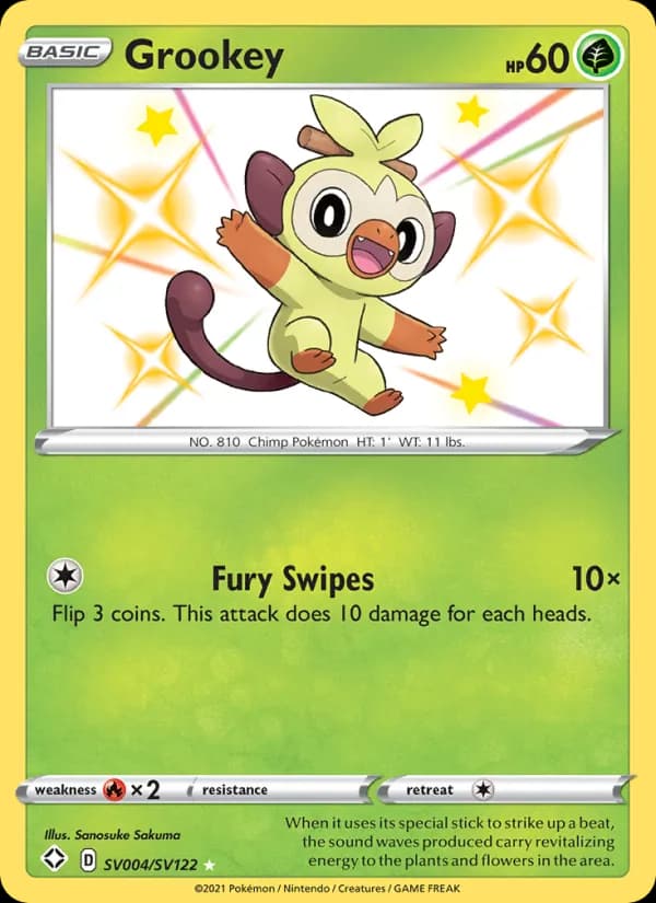 Grookey — Shining Fates, Shiny rare