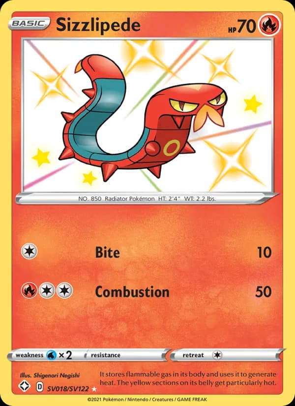 Sizzlipede — Shining Fates, Shiny rare