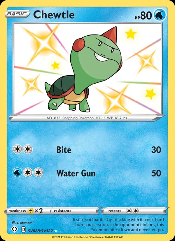Chewtle — Shining Fates, Shiny rare