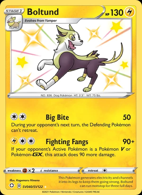 Boltund — Shining Fates, Shiny rare