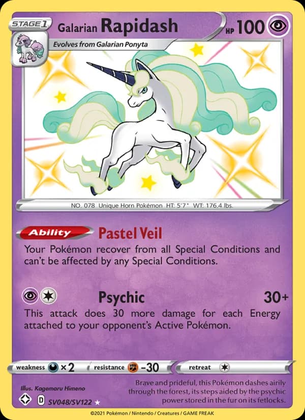 Galarian Rapidash — Shining Fates, Shiny rare