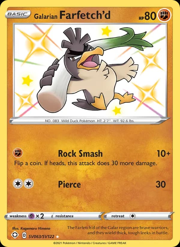 Galarian Farfetch'd — Shining Fates, Shiny rare