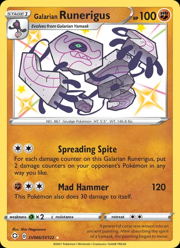 Galarian Runerigus — Shining Fates, Shiny rare