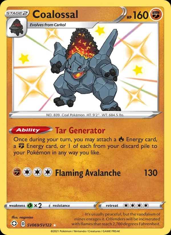 Coalossal — Shining Fates, Shiny rare