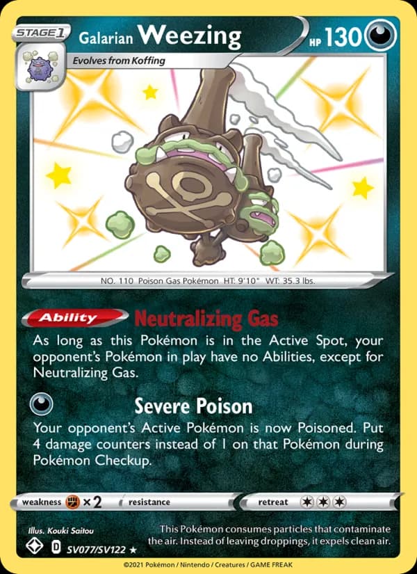 Galarian Weezing — Shining Fates, Shiny rare