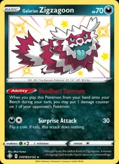 Galarian Zigzagoon — Shining Fates — Shiny rare