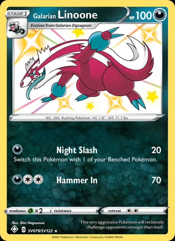 Galarian Linoone — Shining Fates, Shiny rare