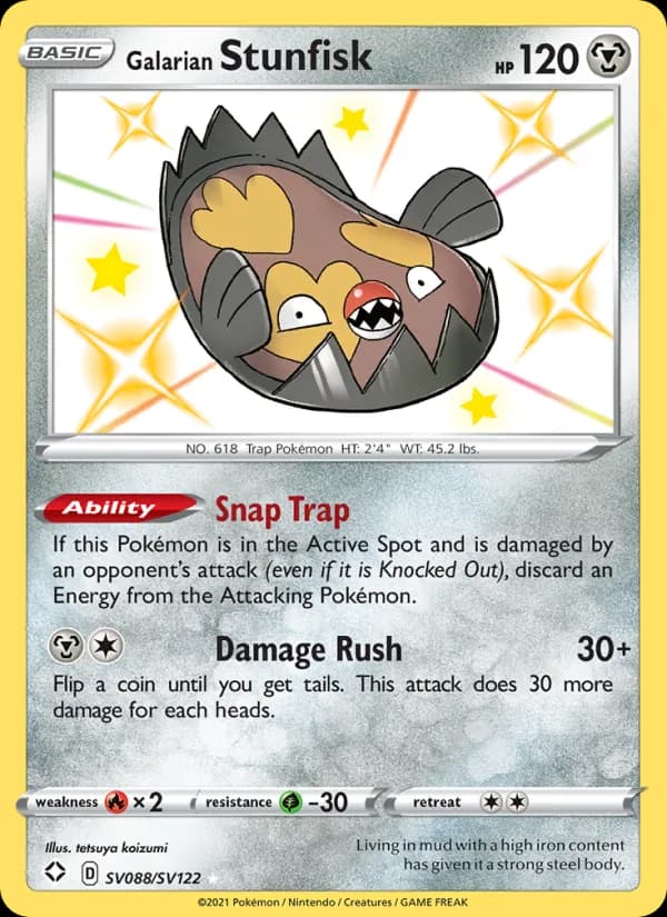 Galarian Stunfisk — Shining Fates, Shiny rare