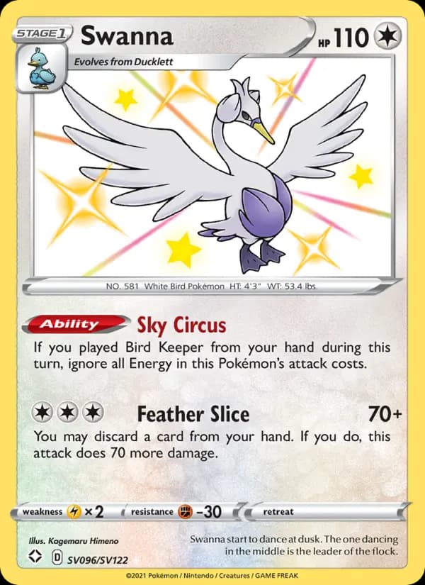 Swanna — Shining Fates, Shiny rare