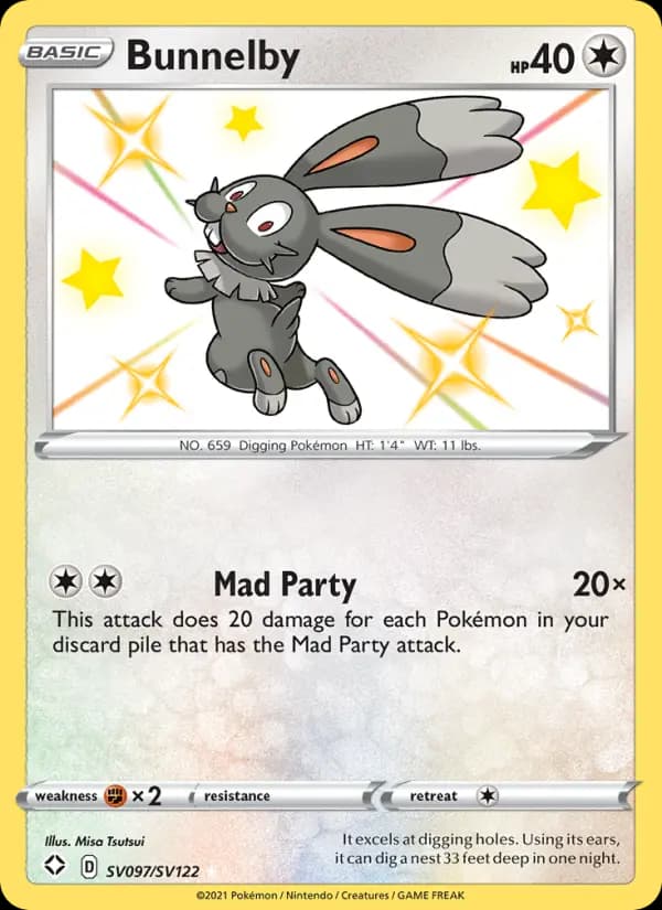 Bunnelby — Shining Fates, Shiny rare
