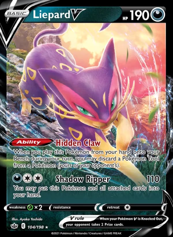 Liepard V — Chilling Reign, Holo Rare V