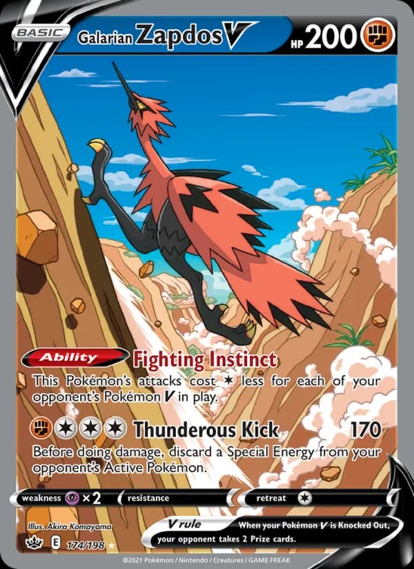Galarian Zapdos V — Chilling Reign, Ultra Rare