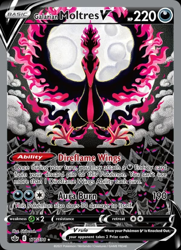 Galarian Moltres V — Chilling Reign, Ultra Rare