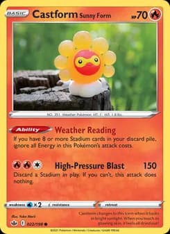 Castform Sunny Form — Chilling Reign — Common