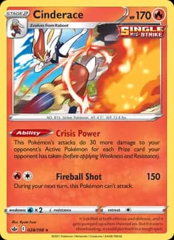 Cinderace — Chilling Reign — Holo Rare