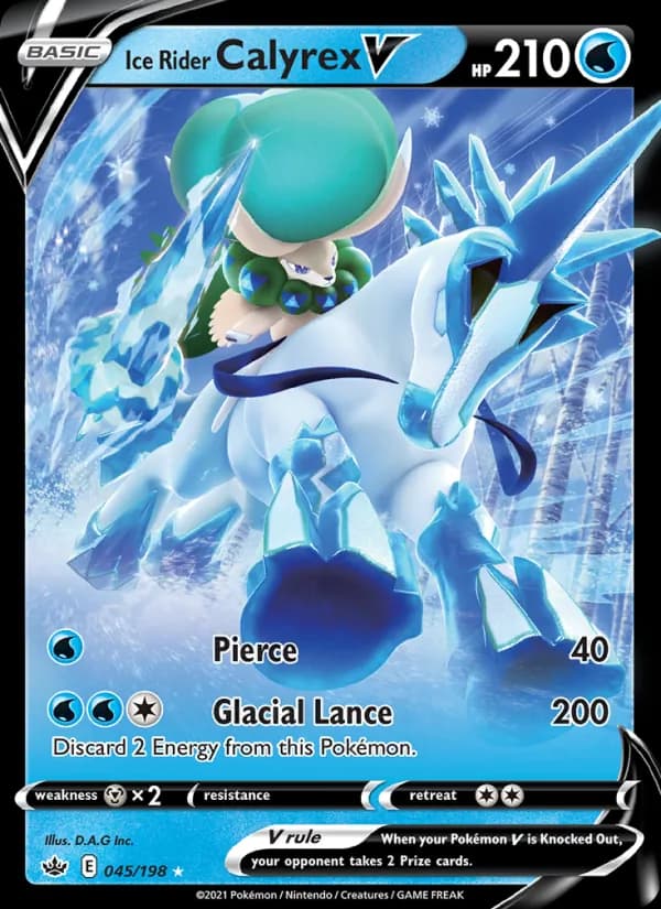 Ice Rider Calyrex V — Chilling Reign, Holo Rare V