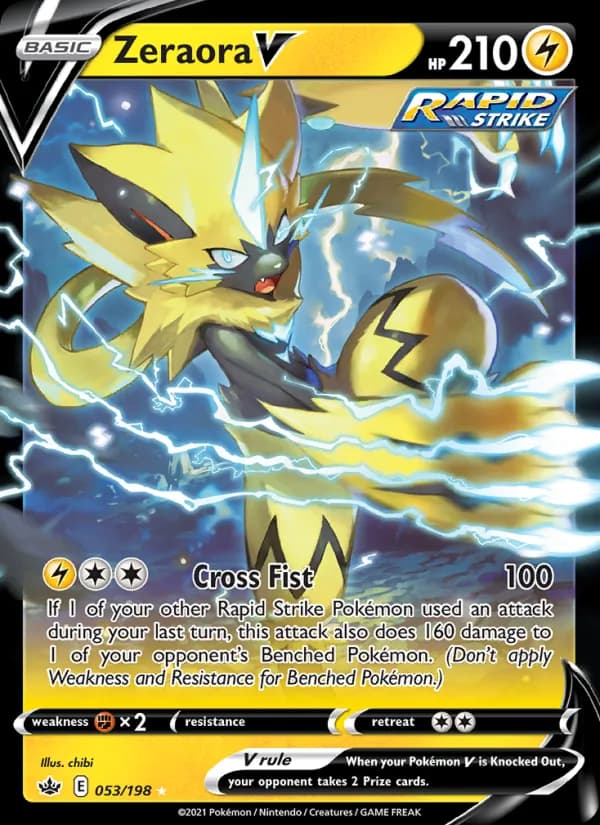 Zeraora V — Chilling Reign, Holo Rare V