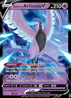 Galarian Articuno V — Chilling Reign — Holo Rare V