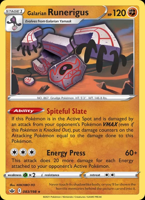 Galarian Runerigus — Chilling Reign, Holo Rare