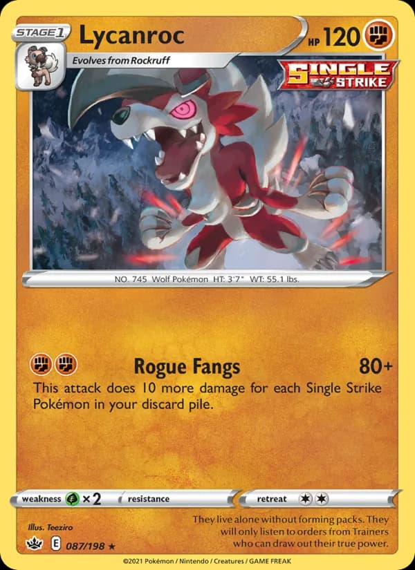 Lycanroc — Chilling Reign, Holo Rare