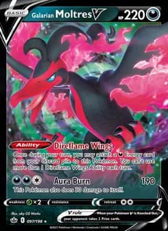 Galarian Moltres V — Chilling Reign — Holo Rare V