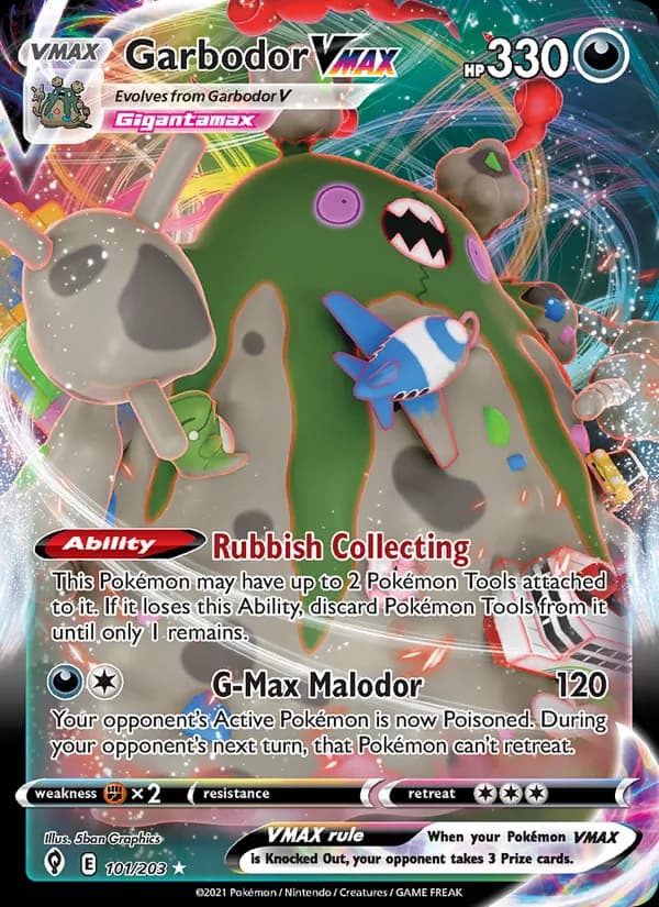 Garbodor VMAX — Evolving Skies, Holo Rare VMAX