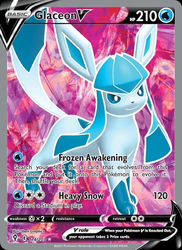 Glaceon V — Evolving Skies, Ultra Rare