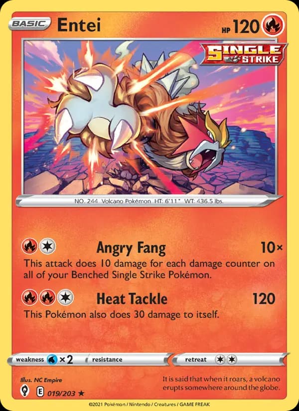 Entei — Evolving Skies, Holo Rare