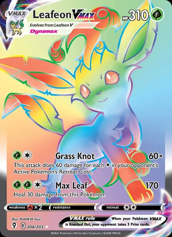 Leafeon VMAX — Evolving Skies, Secret Rare