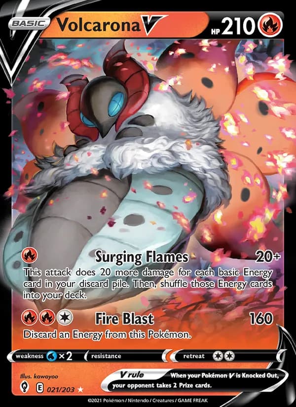 Volcarona V — Evolving Skies, Holo Rare V