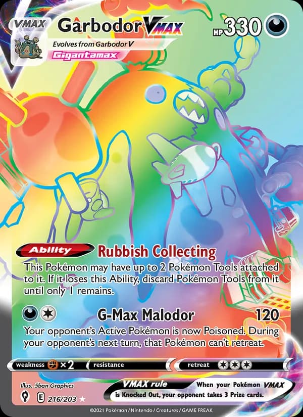 Garbodor VMAX — Evolving Skies, Secret Rare