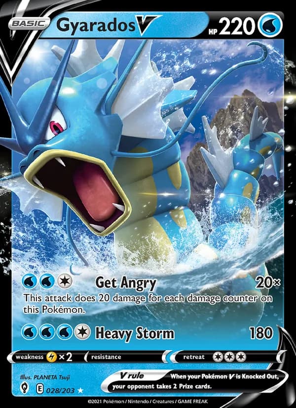 Gyarados V — Evolving Skies, Holo Rare V