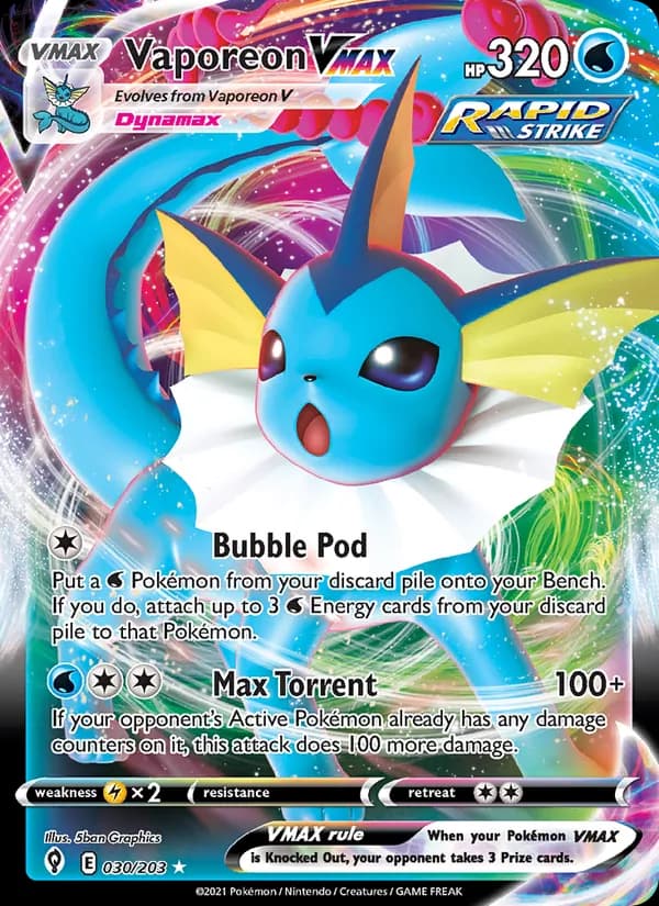 Vaporeon VMAX — Evolving Skies, Holo Rare VMAX
