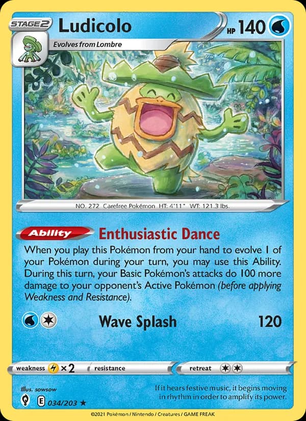 Ludicolo — Evolving Skies, Holo Rare