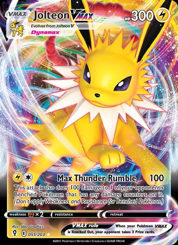 Jolteon VMAX — Evolving Skies, Holo Rare VMAX