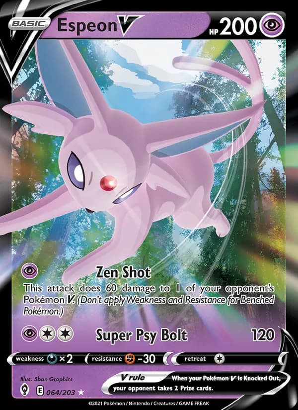 Espeon V — Evolving Skies, Holo Rare V