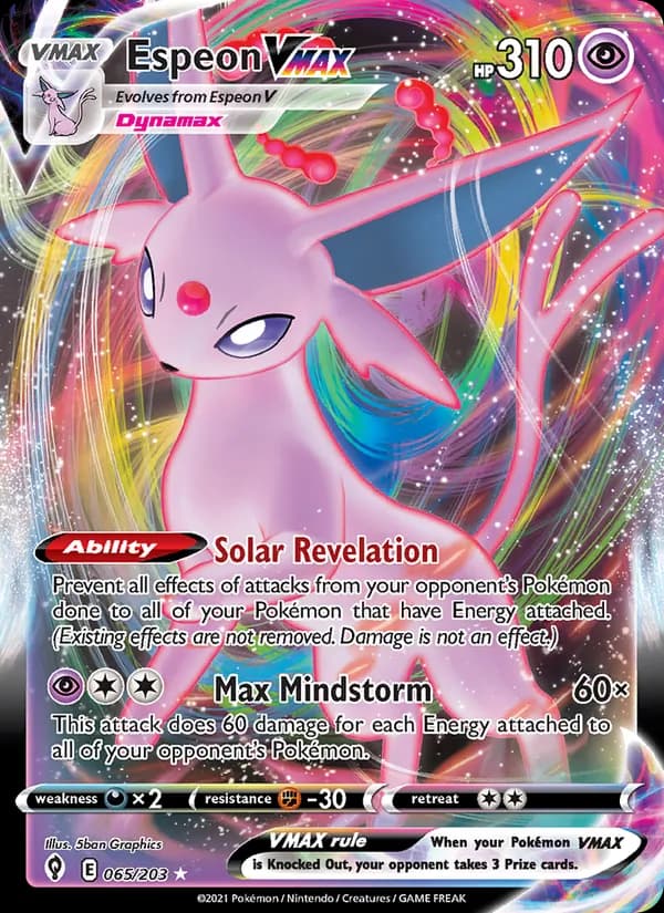 Espeon VMAX — Evolving Skies, Holo Rare VMAX