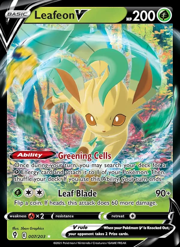 Leafeon V — Evolving Skies, Holo Rare V